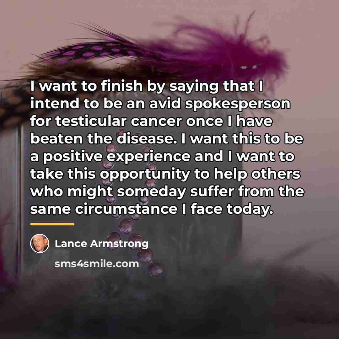 “I want to finish by saying that I intend to…” quote by Lance Armstrong