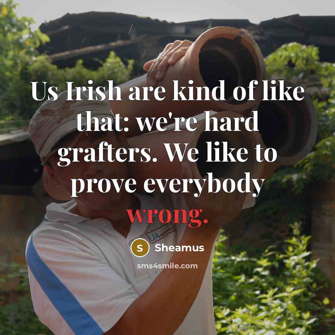“Us Irish are kind of like that: we're hard grafters.…” quote by Sheamus
