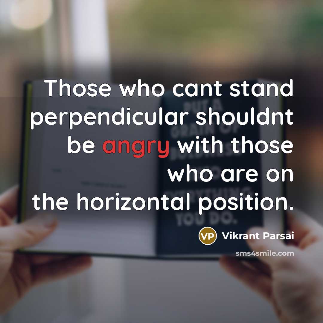 “Those who cant stand perpendicular shouldnt be angry with those…” quote by Vikrant Parsai