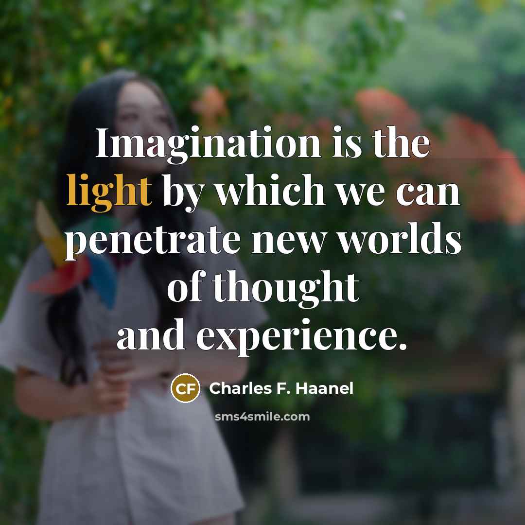 “Imagination is the light by which we can penetrate new…” quote by Charles F. Haanel