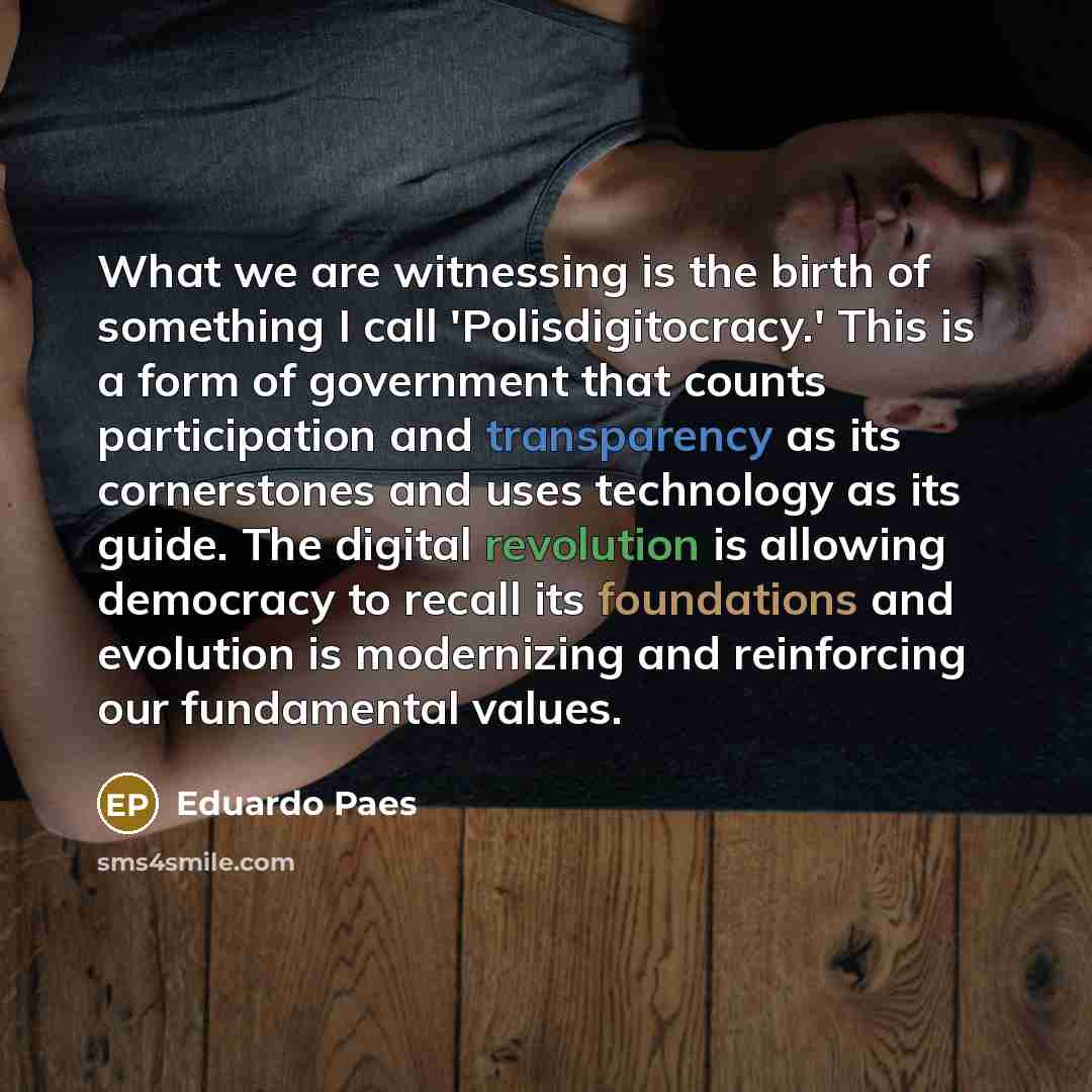 “What we are witnessing is the birth of something I…” quote by Eduardo Paes