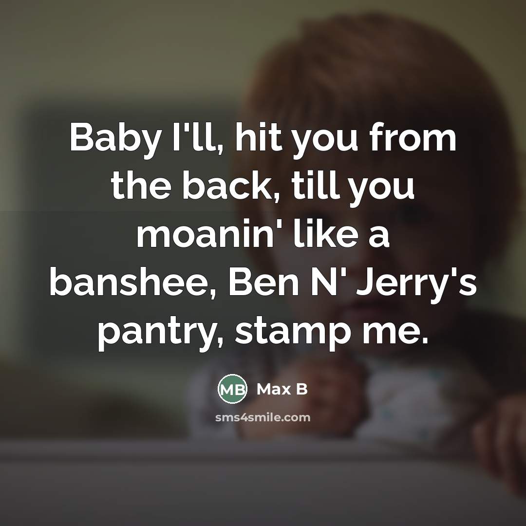 “Baby I'll, hit you from the back, till you moanin'…” quote by Max B