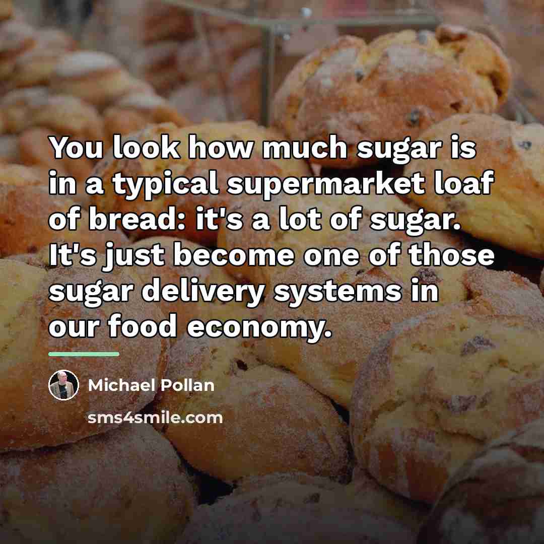 “You look how much sugar is in a typical supermarket…” quote by Michael Pollan