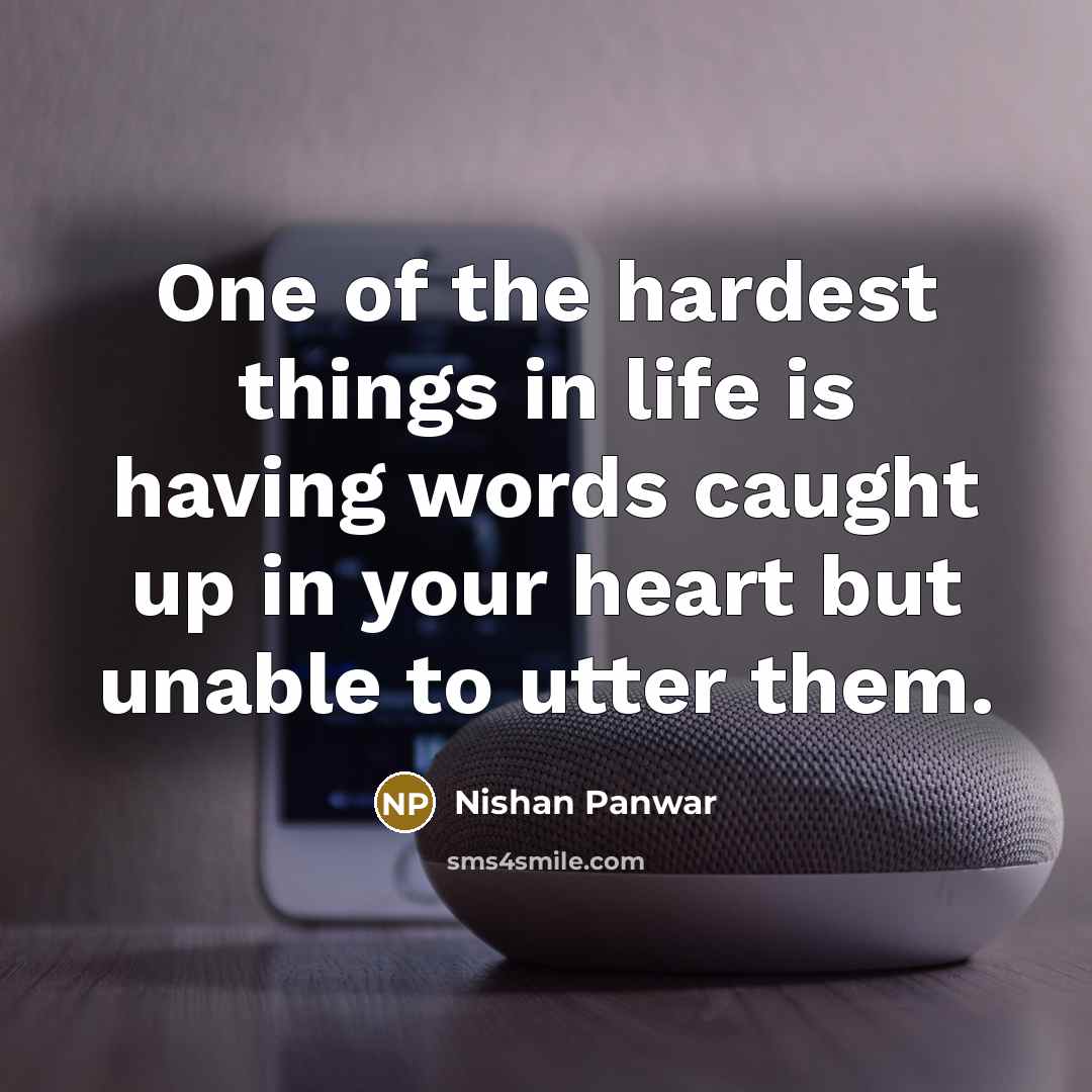 “One of the hardest things in life is having words…” quote by Nishan Panwar