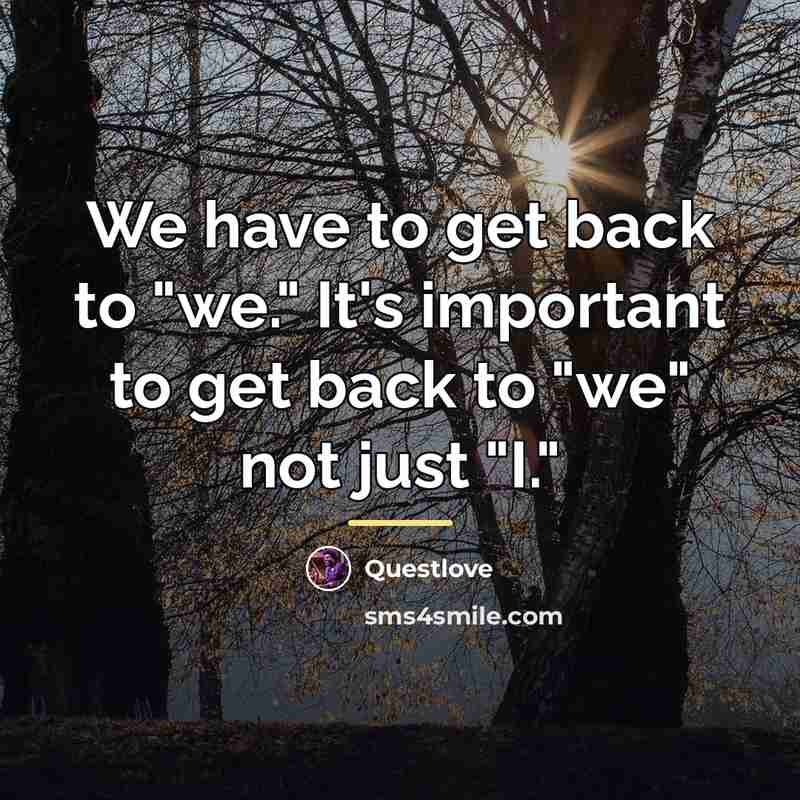 “We have to get back to "we." It's important to…” quote by Questlove