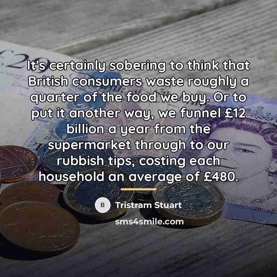 “It's certainly sobering to think that British consumers waste roughly…” quote by Tristram Stuart