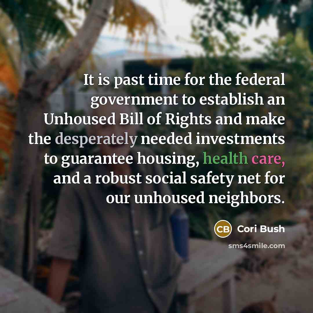 “It is past time for the federal government to establish…” quote by Cori Bush