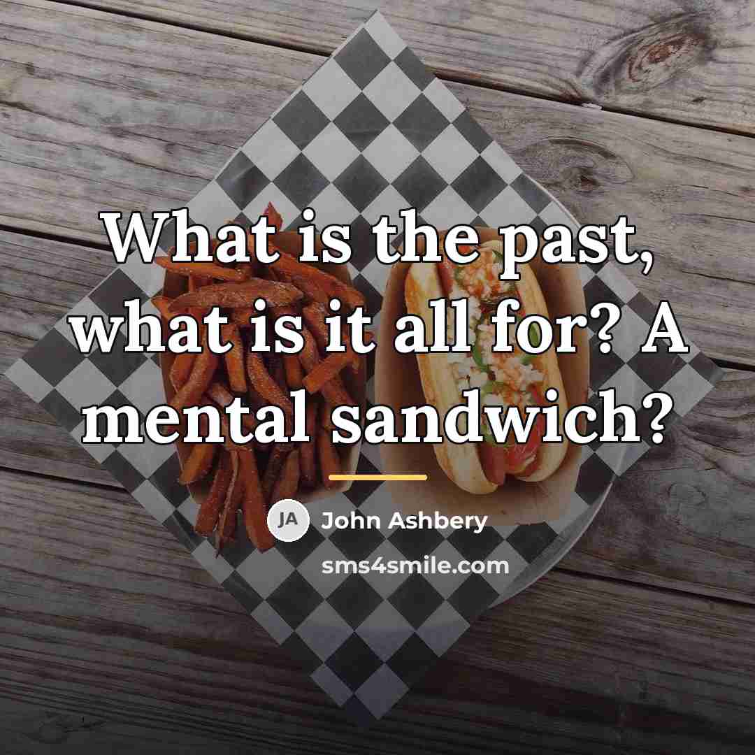 “What is the past, what is it all for? A…” quote by John Ashbery