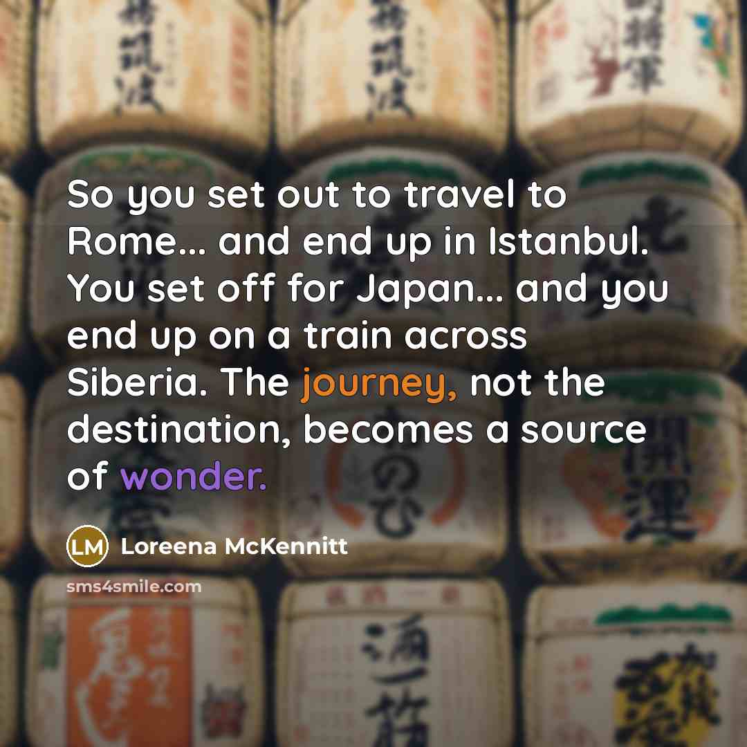 “So you set out to travel to Rome... and end…” quote by Loreena McKennitt