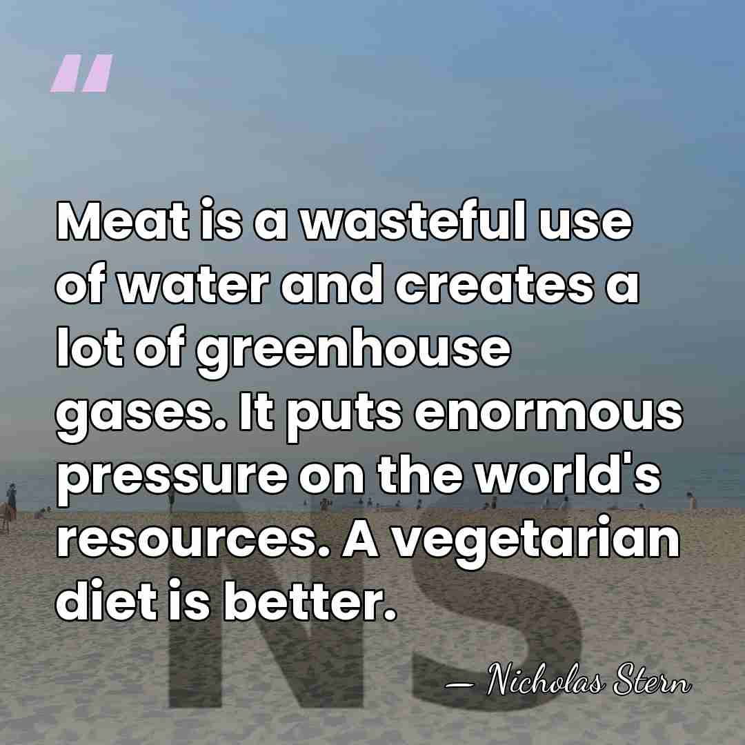Meat is a wasteful use of water and creates a lot of&hellip; - Nicholas Stern