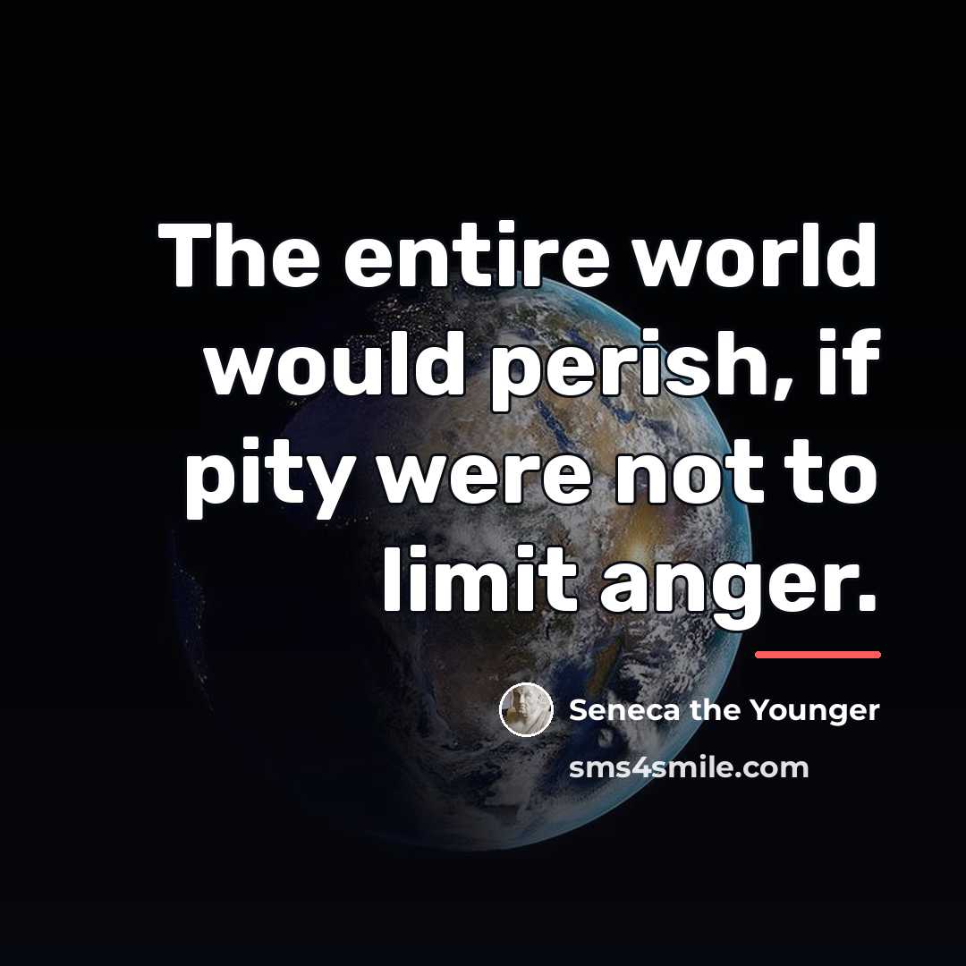 “The entire world would perish, if pity were not to…” quote by Seneca the Younger