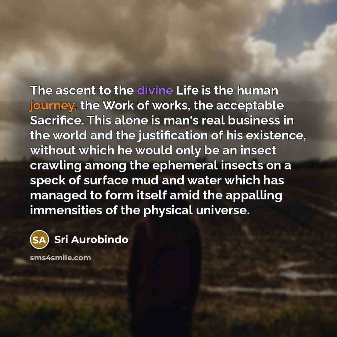 “The ascent to the divine Life is the human journey,…” quote by Sri Aurobindo