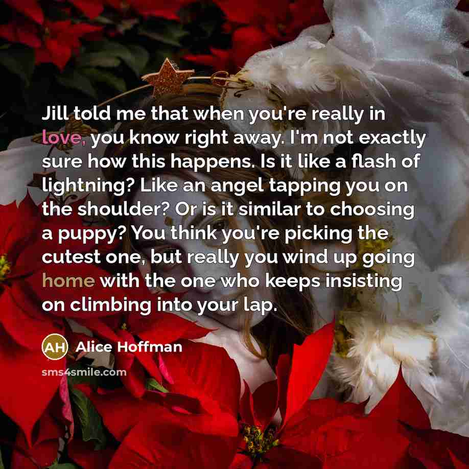 “Jill told me that when you're really in love, you…” quote by Alice Hoffman