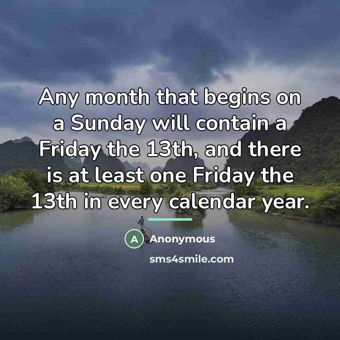 “Any month that begins on a Sunday will contain a…” quote by Anonymous