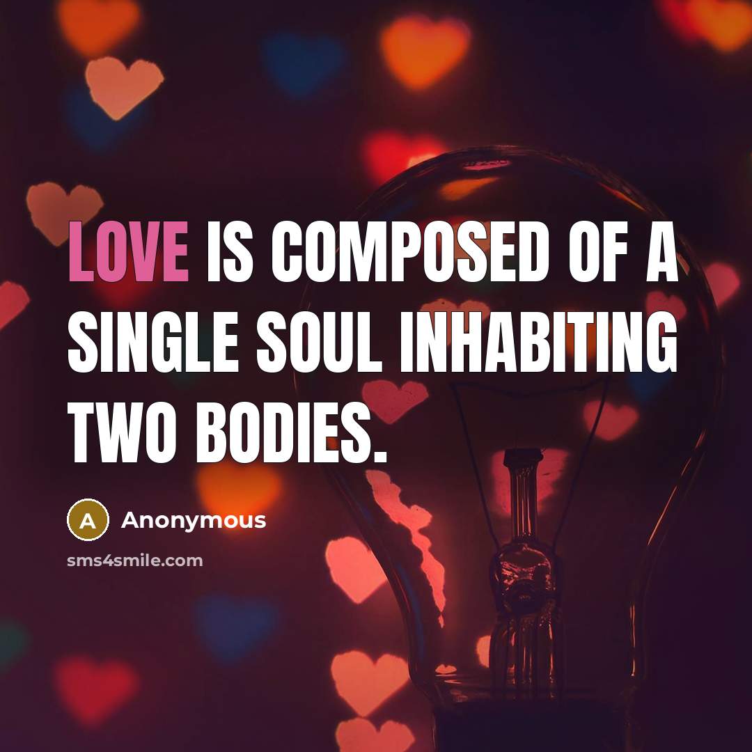“Love is composed of a single soul inhabiting two bodies.…” quote by Anonymous