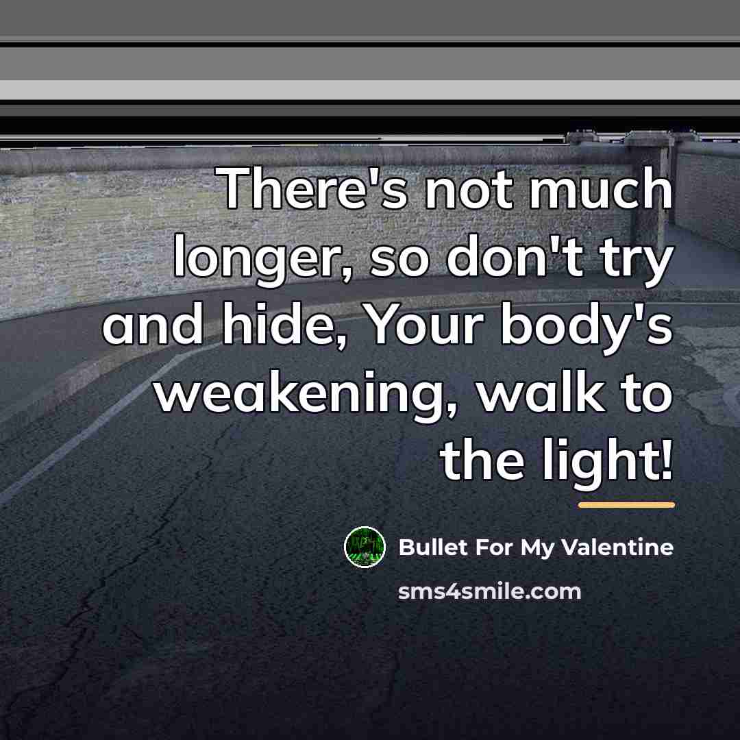 “There's not much longer, so don't try and hide, Your…” quote by Bullet For My Valentine