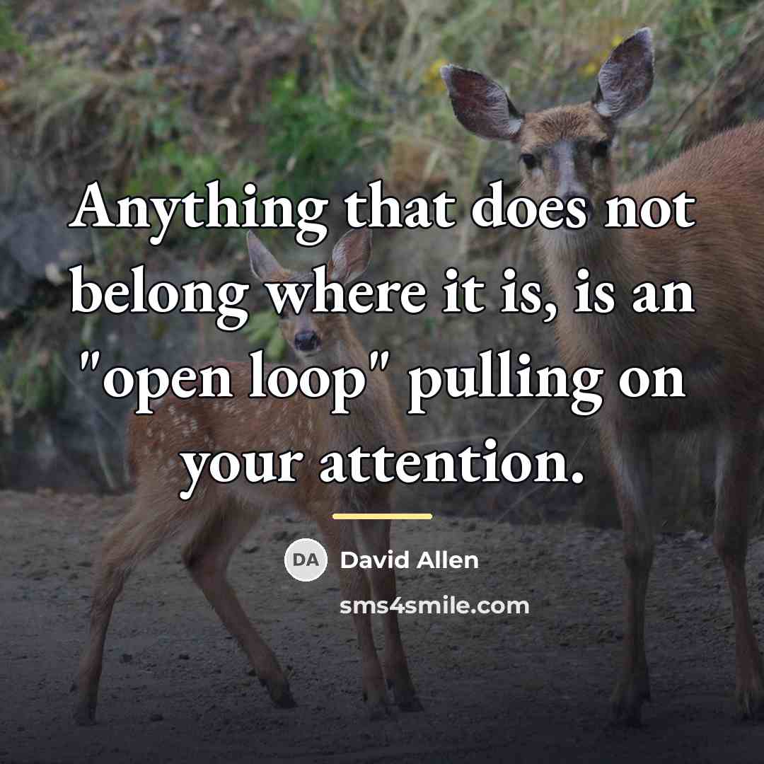 “Anything that does not belong where it is, is an…” quote by David Allen