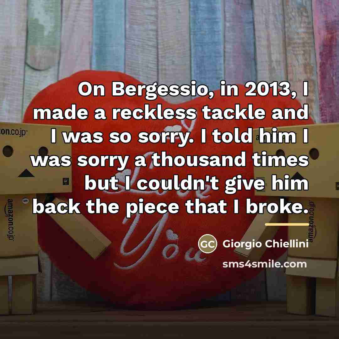 “On Bergessio, in 2013, I made a reckless tackle and…” quote by Giorgio Chiellini