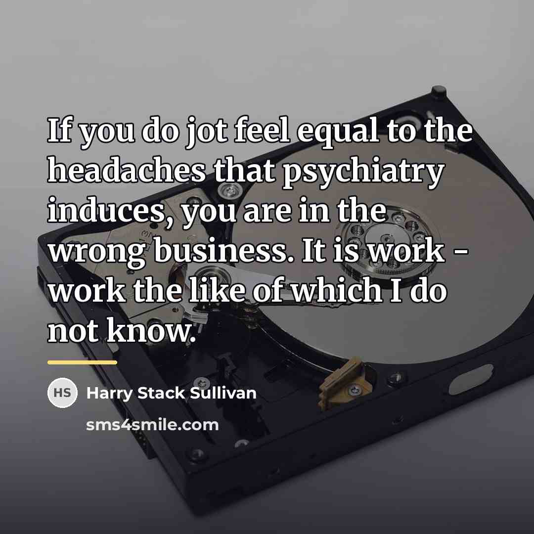 “If you do jot feel equal to the headaches that…” quote by Harry Stack Sullivan
