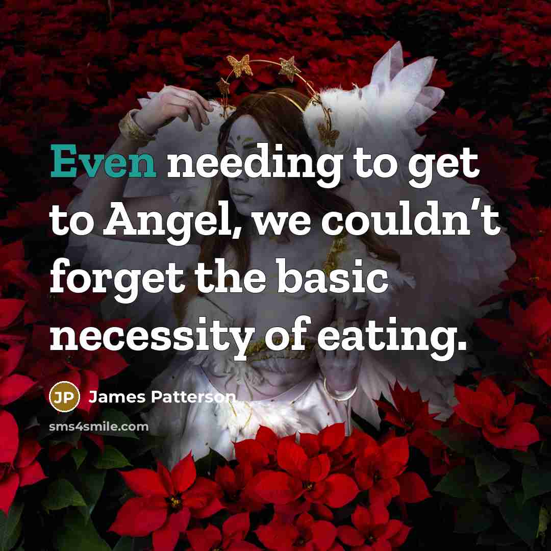 “Even needing to get to Angel, we couldn’t forget the…” quote by James Patterson