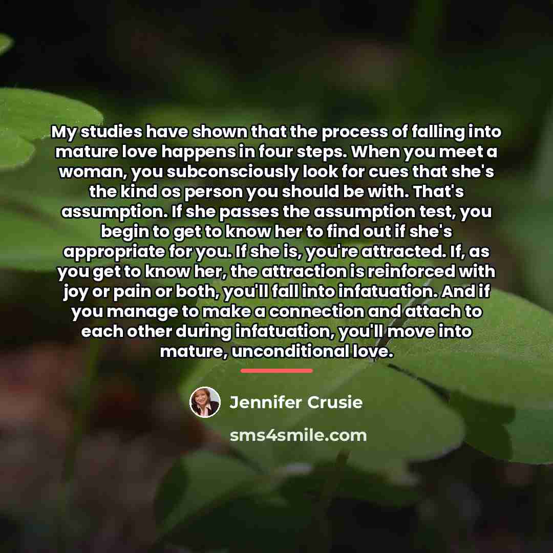 “My studies have shown that the process of falling into…” quote by Jennifer Crusie