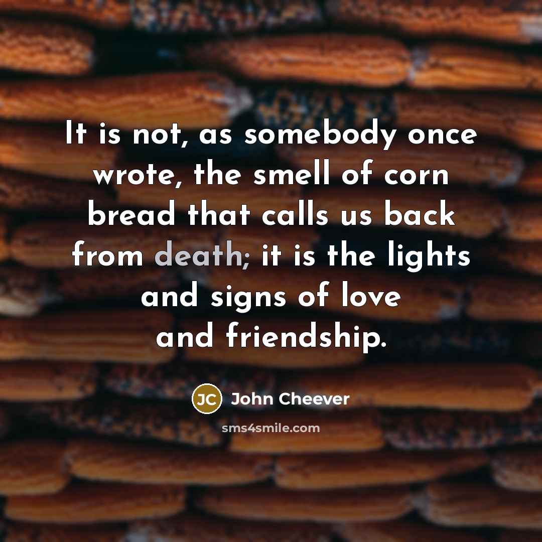“It is not, as somebody once wrote, the smell of…” quote by John Cheever