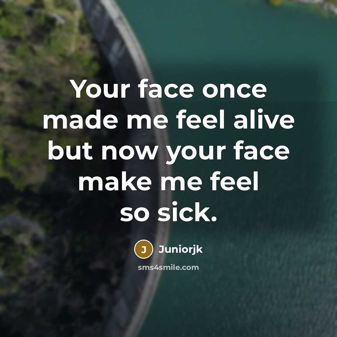 “Your face once made me feel alive but now your…” quote by Juniorjk