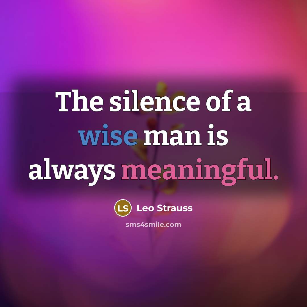 “The silence of a wise man is always meaningful.…” quote by Leo Strauss
