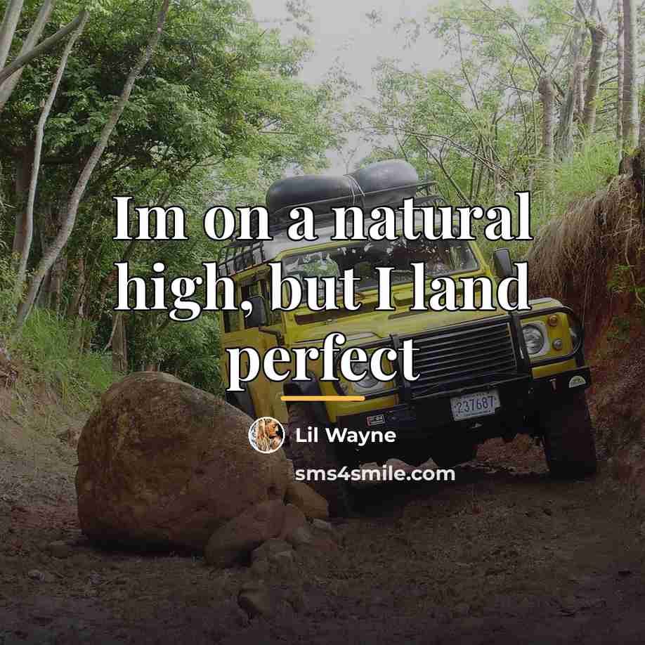 “Im on a natural high, but I land perfect…” quote by Lil Wayne