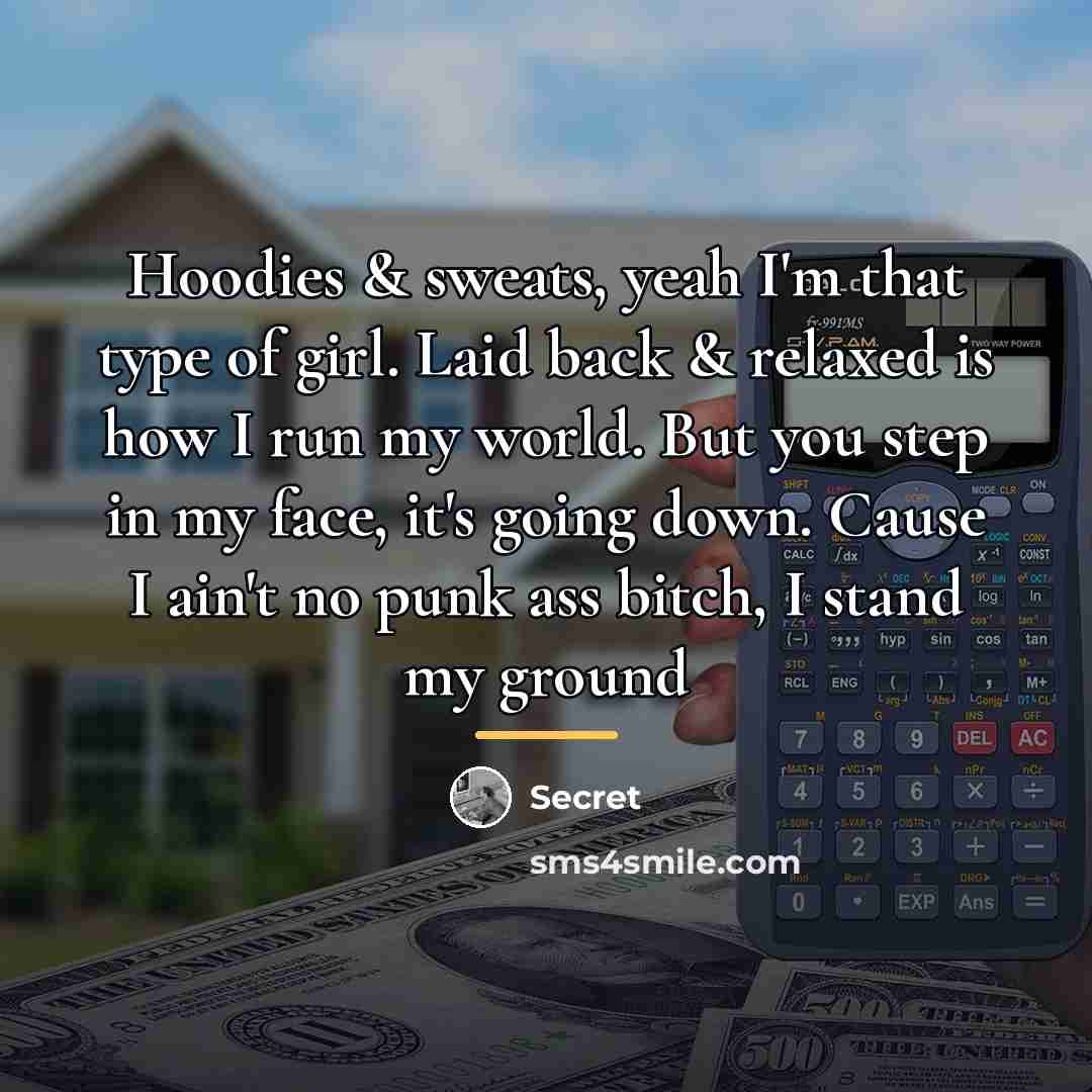 “Hoodies & sweats, yeah I'm that type of girl. Laid…” quote by Secret