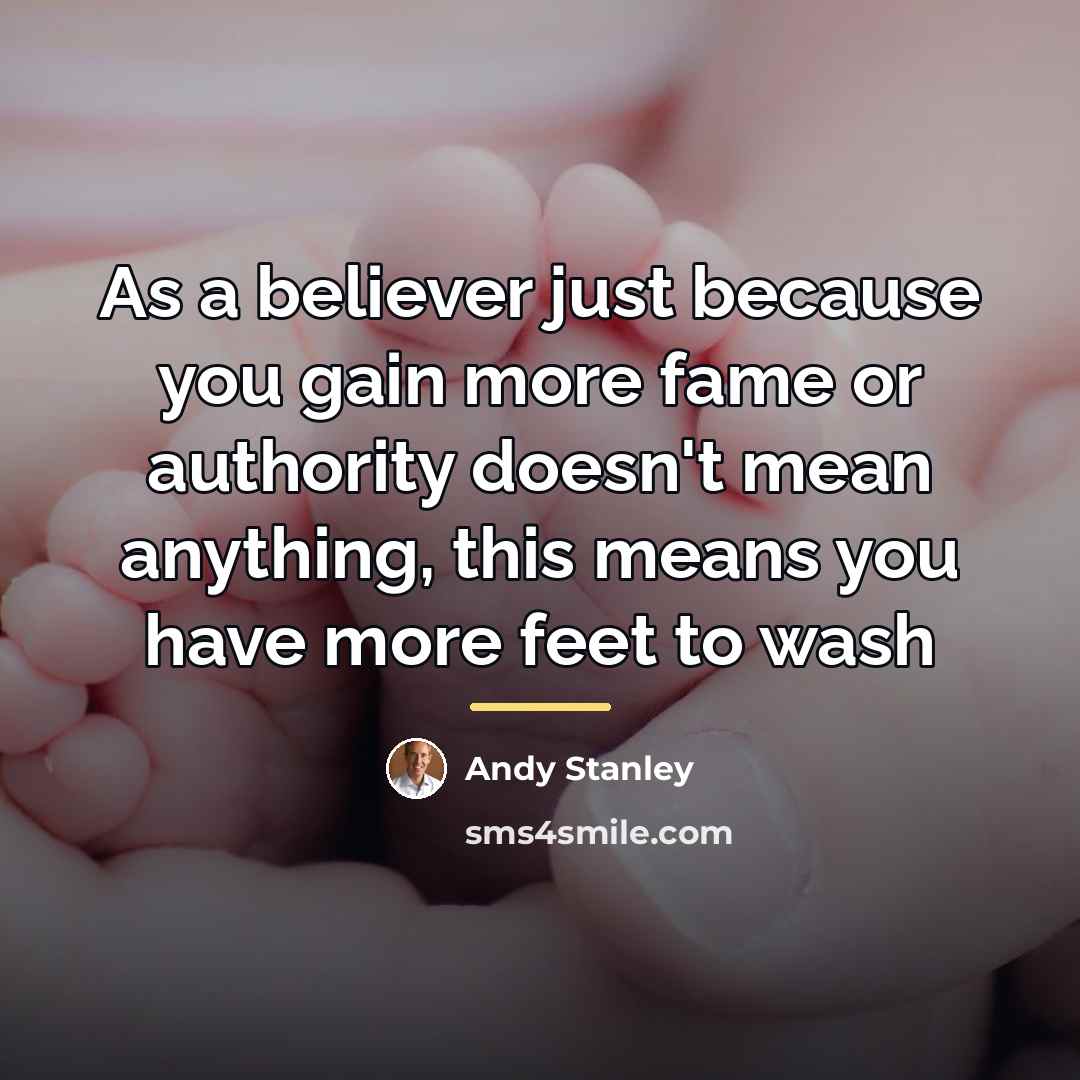 “As a believer just because you gain more fame or…” quote by Andy Stanley