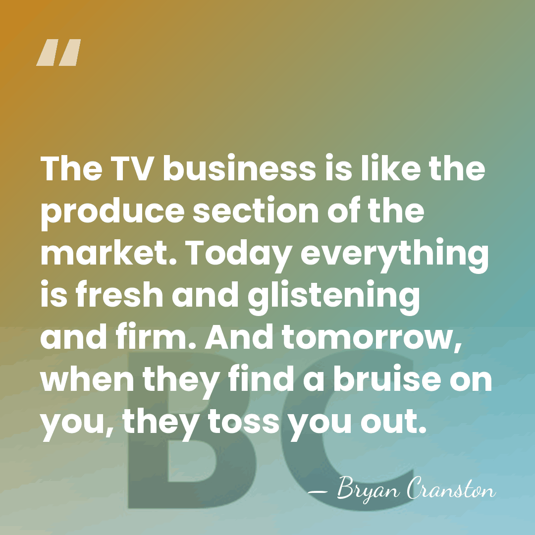 The TV business is like the produce section of the market. Today&hellip; - Bryan Cranston