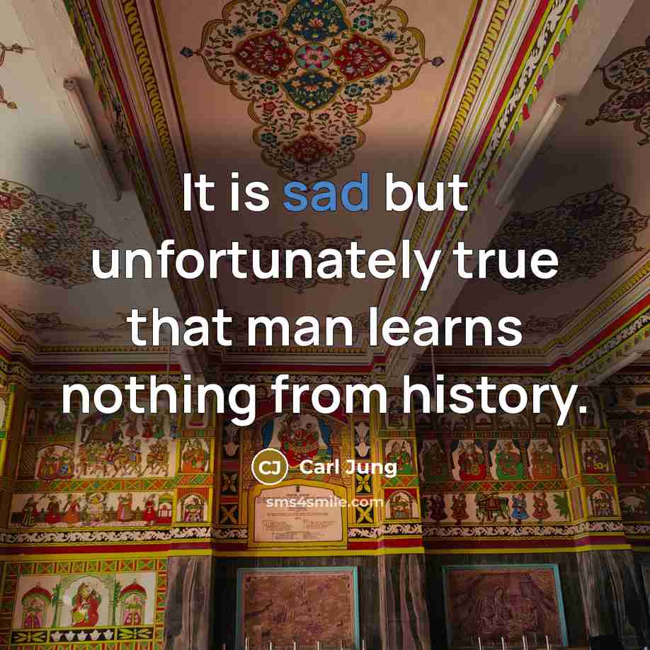 “It is sad but unfortunately true that man learns nothing…” quote by Carl Jung