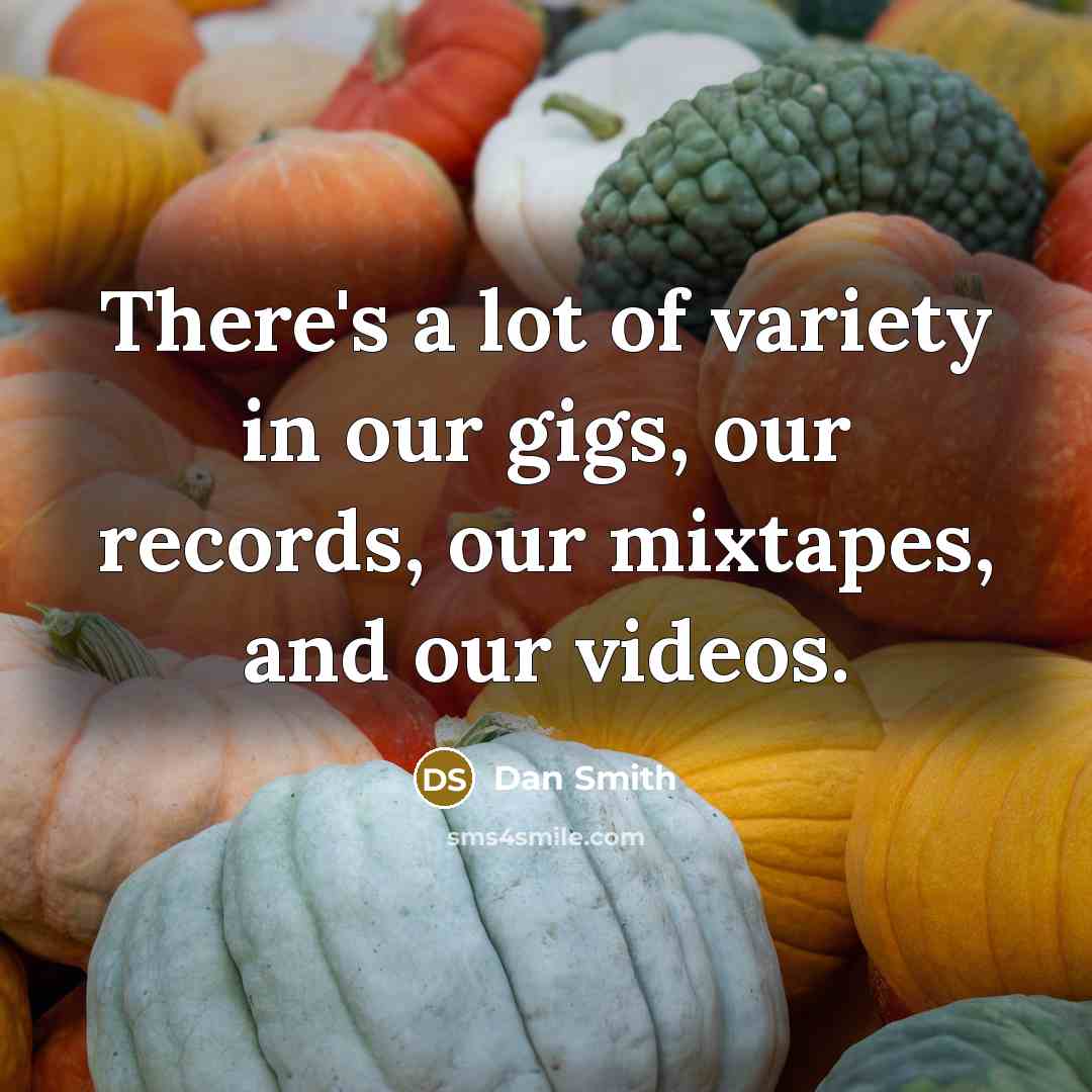 “There's a lot of variety in our gigs, our records,…” quote by Dan Smith