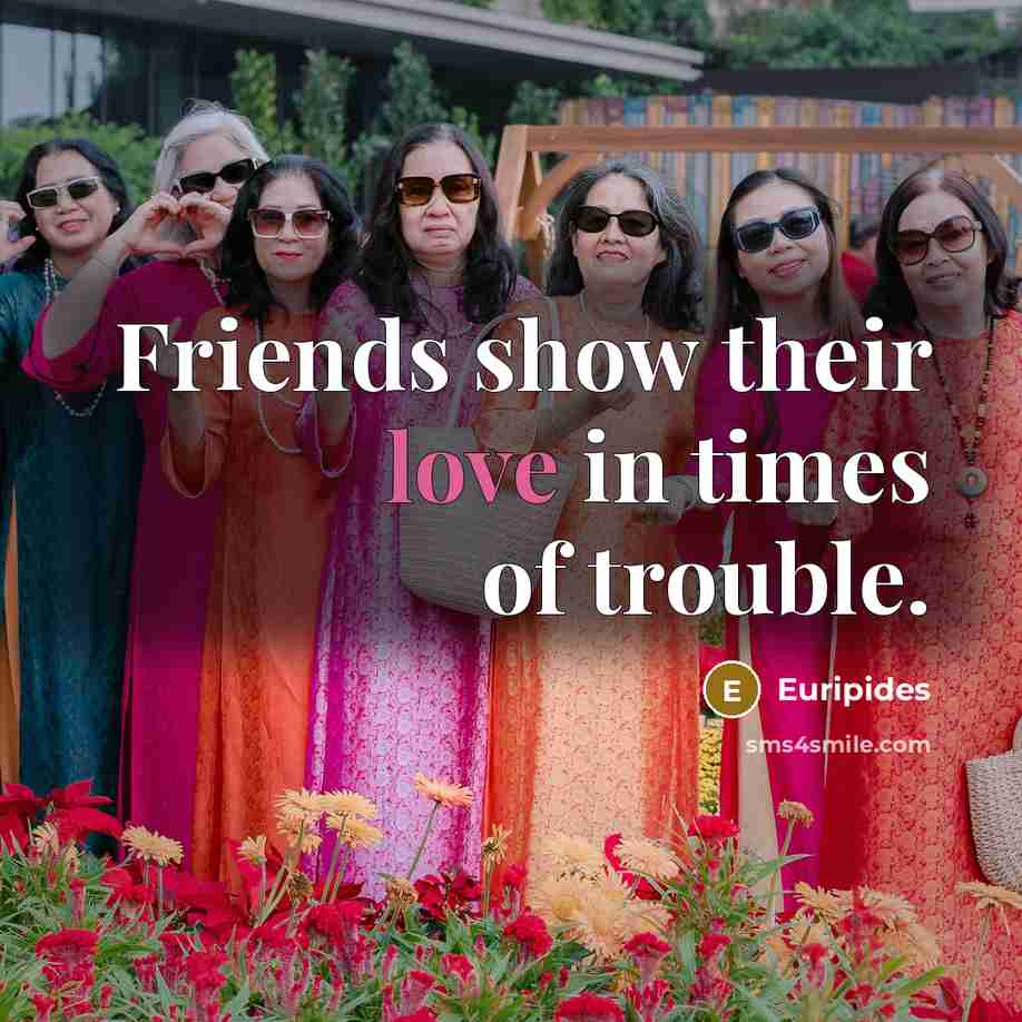 “Friends show their love in times of trouble.…” quote by Euripides