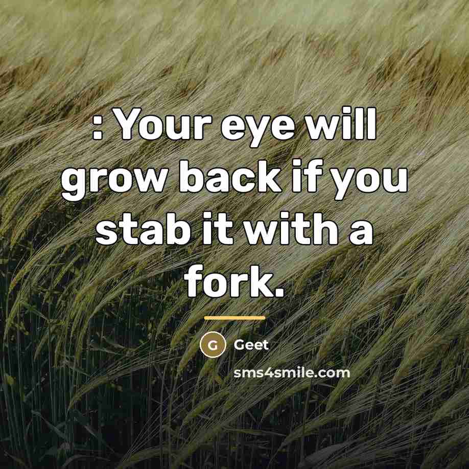 “: Your eye will grow back if you stab it…” quote by Geet