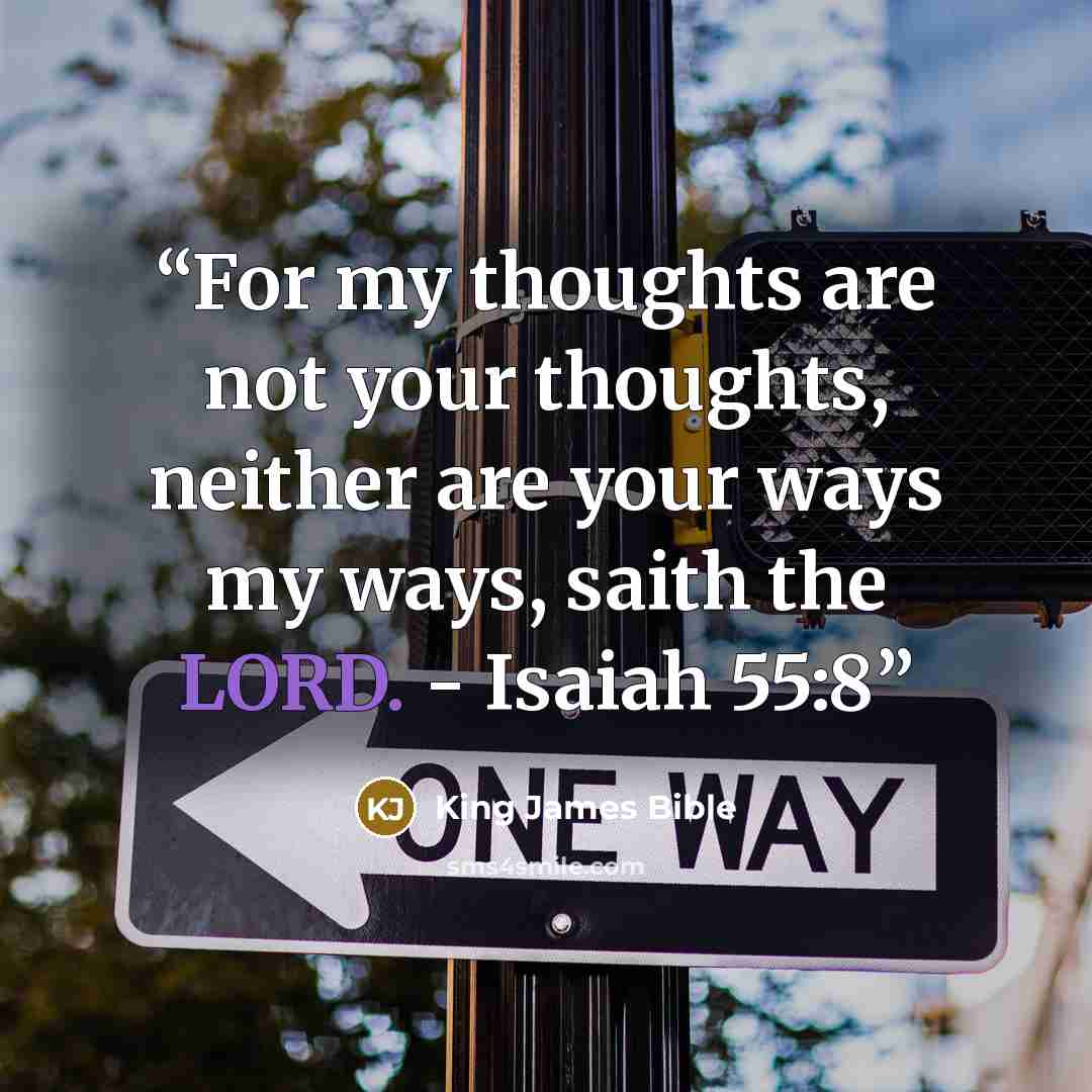 “For my thoughts are not your thoughts, neither are your ways my ways, saith the LORD. - Isaiah 55:8” quote by King James Bible