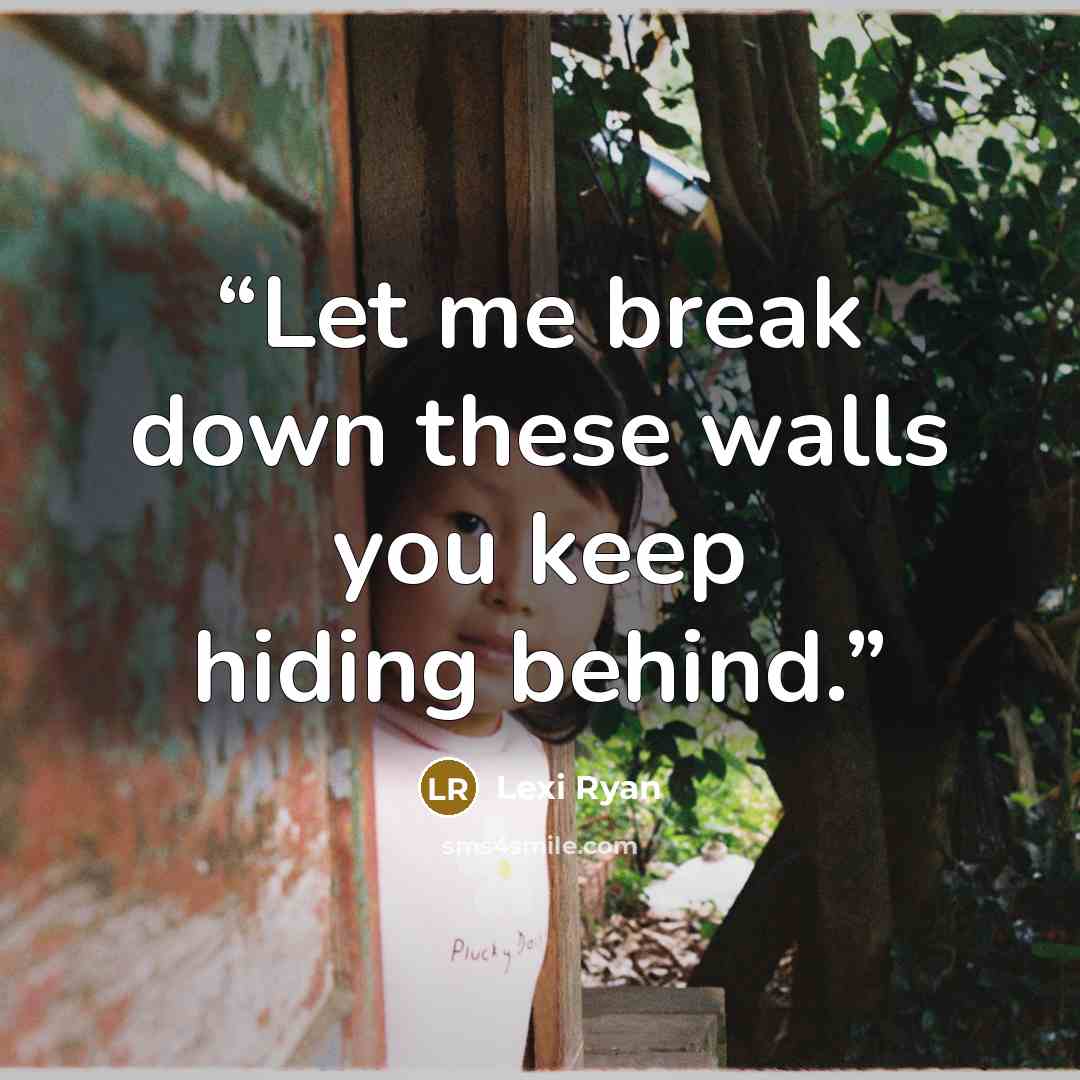 “Let me break down these walls you keep hiding behind.” quote by Lexi Ryan