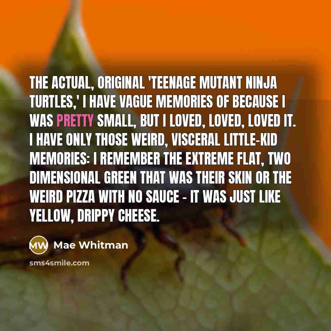 “The actual, original 'Teenage Mutant Ninja Turtles,' I have vague…” quote by Mae Whitman