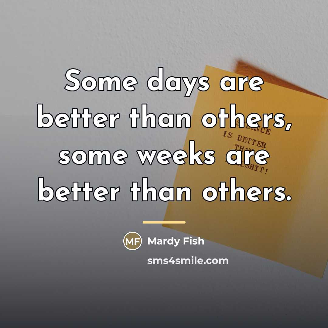 “Some days are better than others, some weeks are better…” quote by Mardy Fish