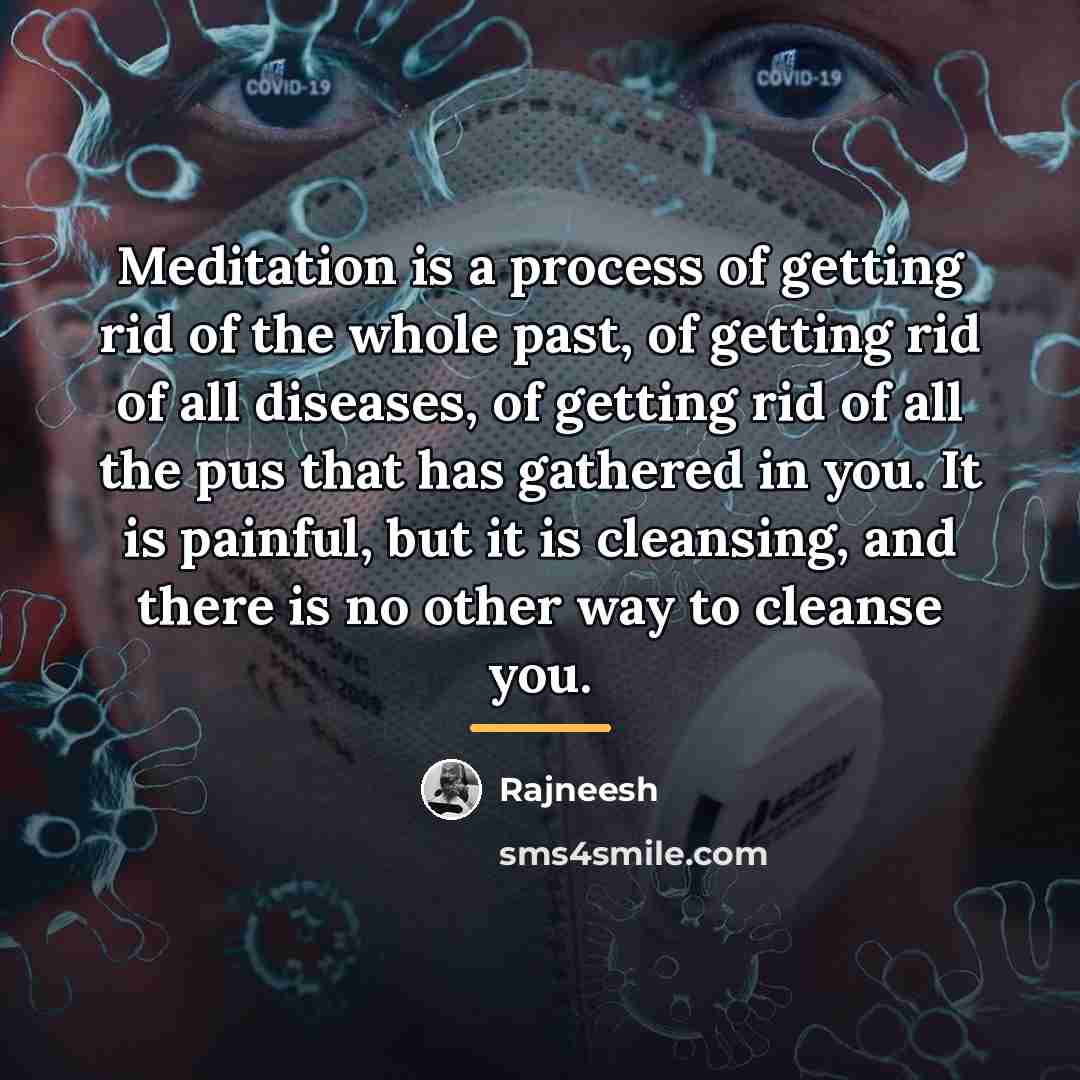 “Meditation is a process of getting rid of the whole…” quote by Rajneesh