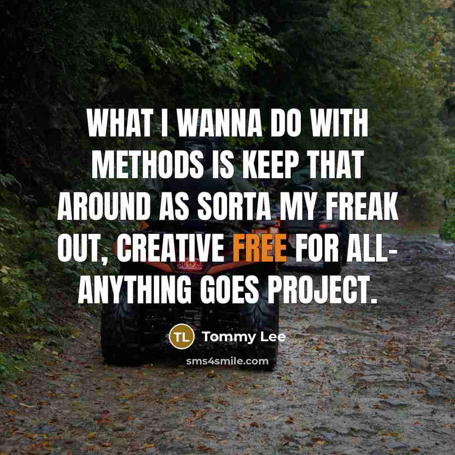 “What I wanna do with Methods is keep that around…” quote by Tommy Lee