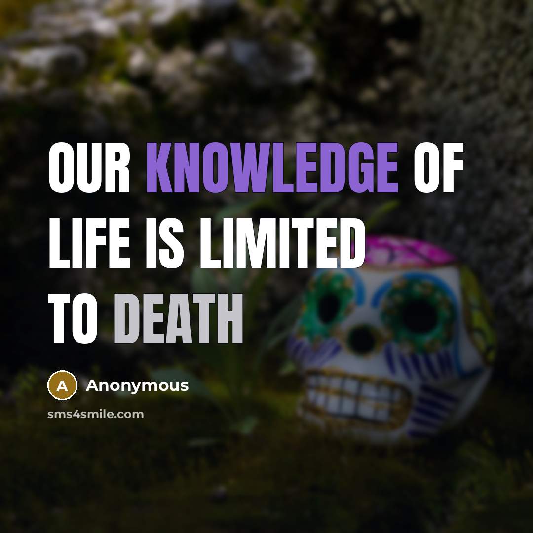 “Our knowledge of life is limited to death…” quote by Anonymous