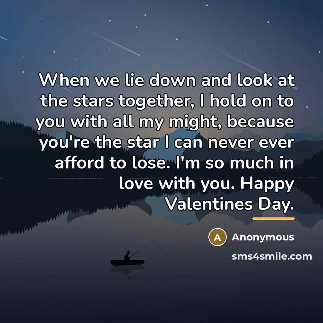 “When we lie down and look at the stars together,…” quote by Anonymous