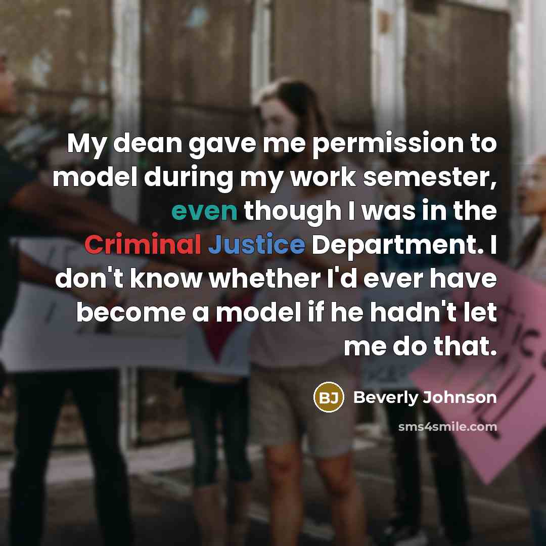 “My dean gave me permission to model during my work…” quote by Beverly Johnson