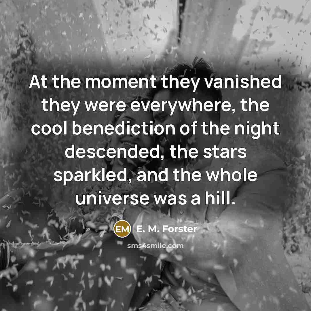 “At the moment they vanished they were everywhere, the cool…” quote by E. M. Forster
