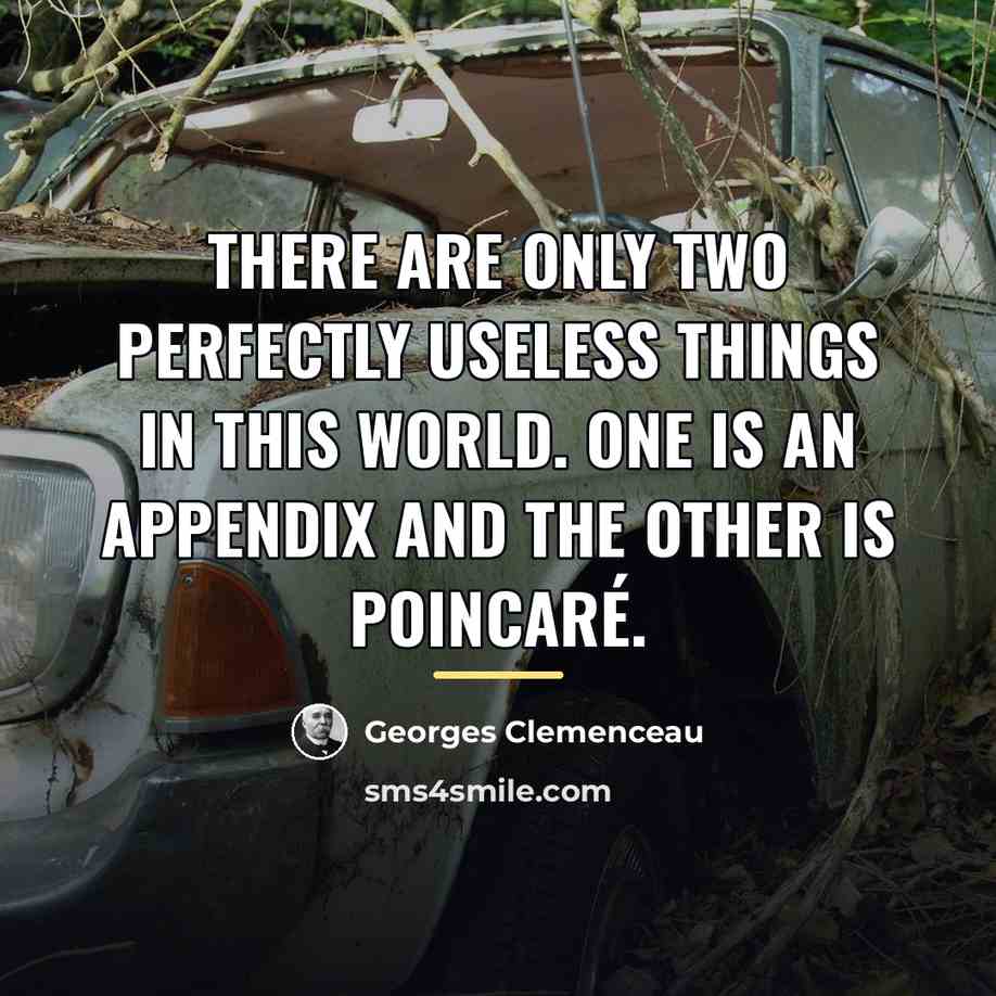 “There are only two perfectly useless things in this world.…” quote by Georges Clemenceau