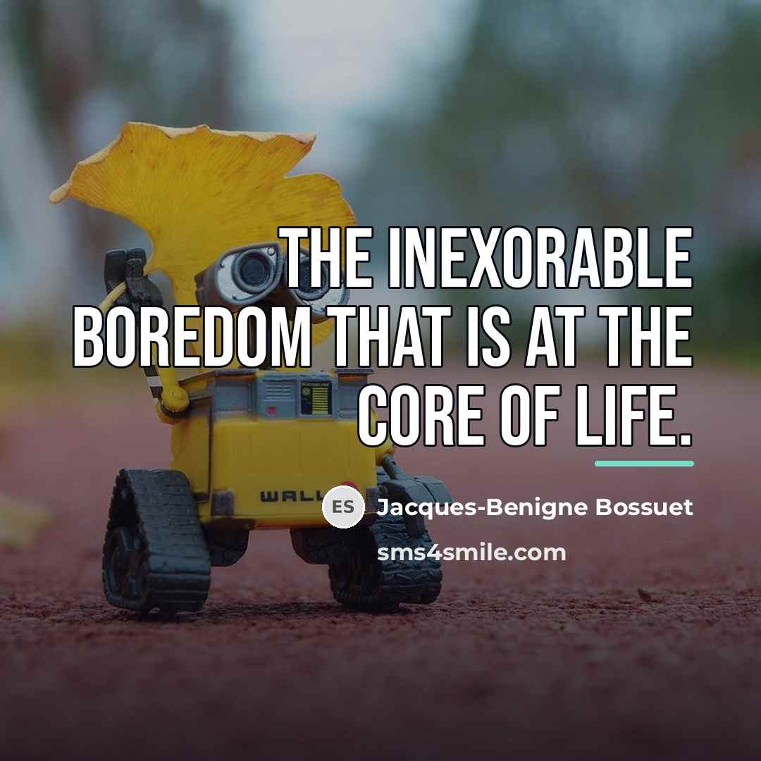 “The inexorable boredom that is at the core of life.…” quote by Jacques-Benigne Bossuet