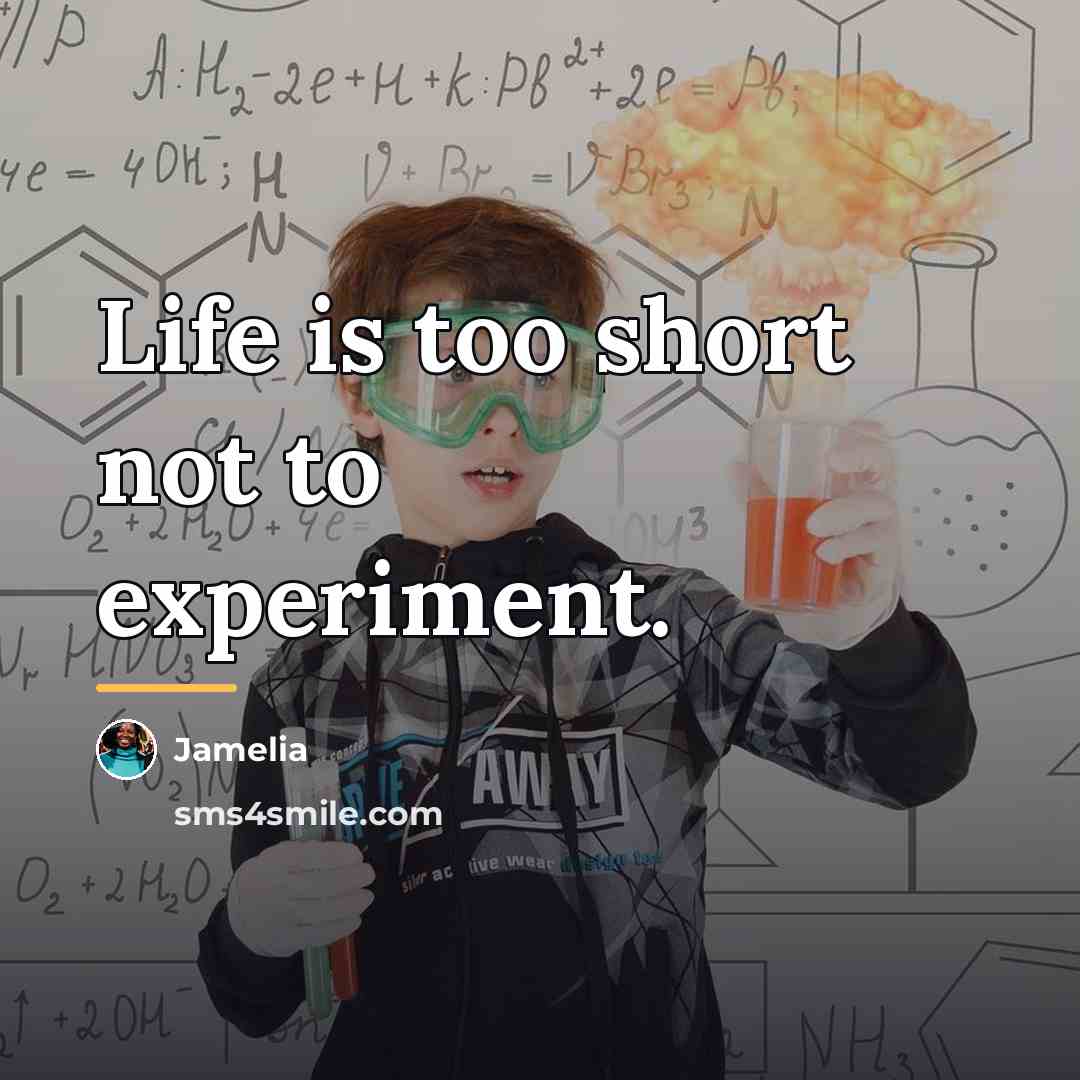 “Life is too short not to experiment.…” quote by Jamelia