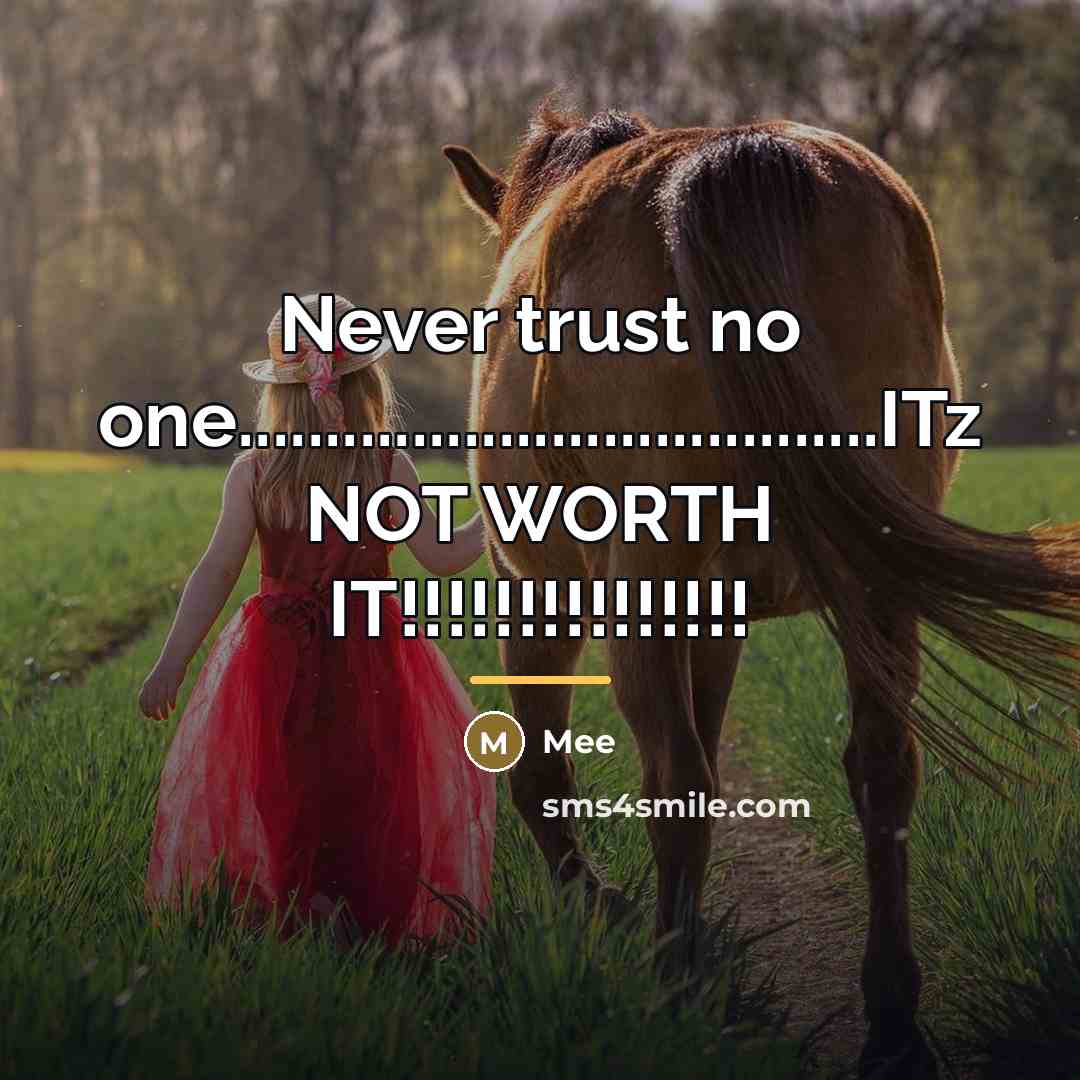 “Never trust no one.....................................ITz NOT WORTH IT!!!!!!!!!!!!!!!…” quote by Mee